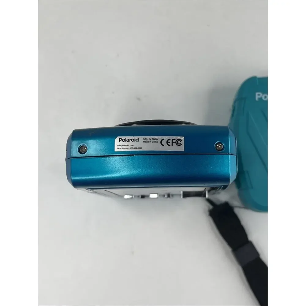 Polaroid iSO48N Waterproof Digital Camera TEAL With Case 16MP - TESTED WORKING
